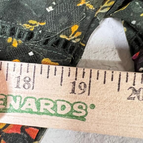 NWT Angie Dark Hunter Green Boho Floral  Sheer Long Sleeve slip & Dress Size XL - Picture 6 of 6